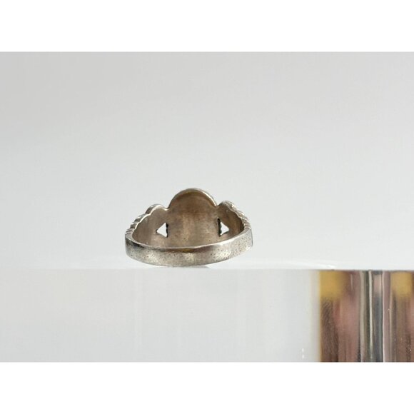 Navajo Mother of Pearl Inlay Ornate 925 Sterling Silver Vintage Ring - sz 6.5 - Picture 4 of 16